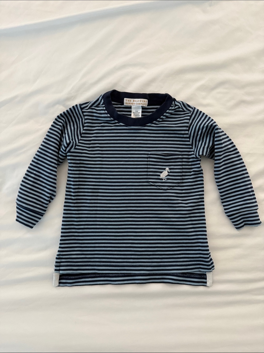 The Beaufort Bonnet Company Navy & Light Blue Striped Long-Sleeve Tee